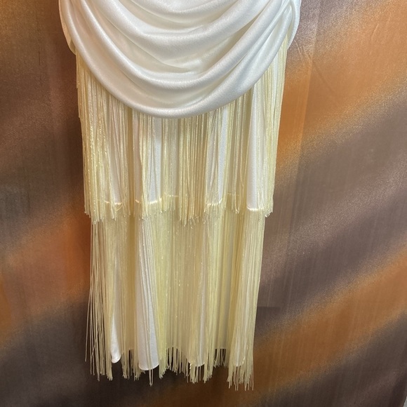 Vintage 80’s party dress. white size 6. Big shoulders! 80’s‎ does 20’s B2 - Picture 6 of 7